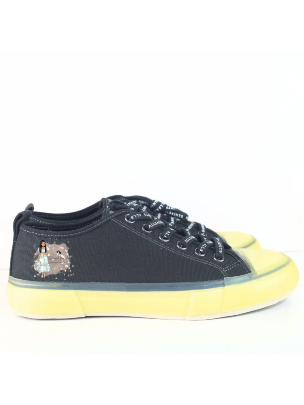 All Saints Jaxon Low Top Canvas Men Sneakers Black Size 10- 0111, 0121, 0123